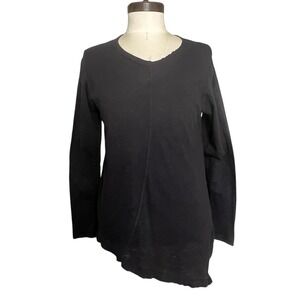 Wilt Asymmetrical Top Heathered Black Size M Casual Relaxed Minimalist Pullover